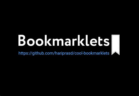 [view on <b>GitHub</b>] ブラウザをより便利に利用できるようになる ブックマークレット の紹介です。. . Cool bookmarklets github